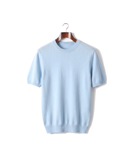 The Aldwych cashmere tee — Light Blue