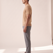 The Hanbury knitted crewneck tee shown in side profile