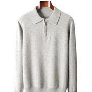 The Selby — Merino Half-Zip Polo — front