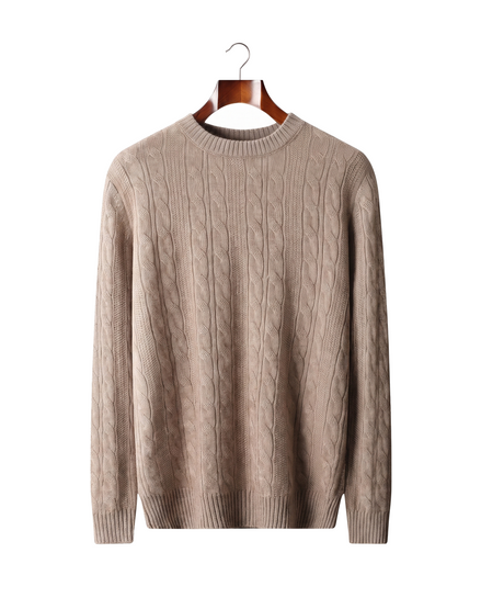 The Malvern — Cable Crewneck — front