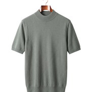 The Denby cashmere mock neck tee — Verdant Slate
