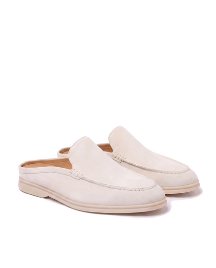 The Sloane — Suede Mules — Cream