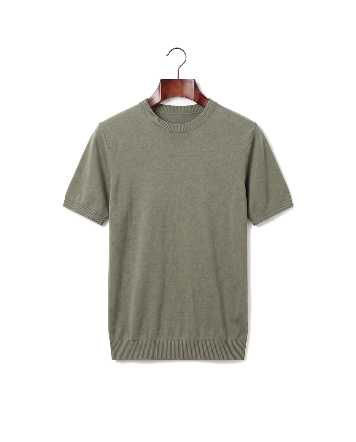 The Hanbury Knitted Crewneck Tee — Olive