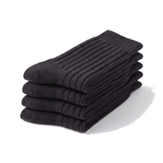 Ribbed Socks — Four-Pair Pack — Charcoal
