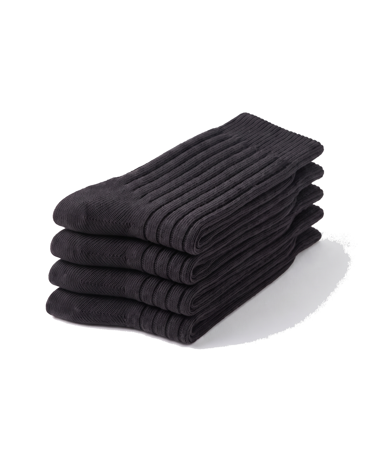 Ribbed Socks — Four-Pair Pack — Charcoal