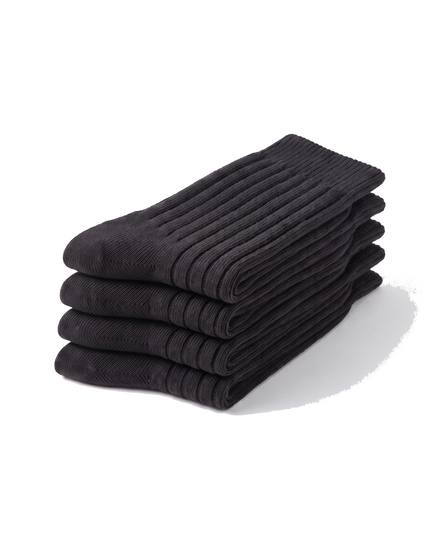 Ribbed Socks — Four-Pair Pack — Charcoal