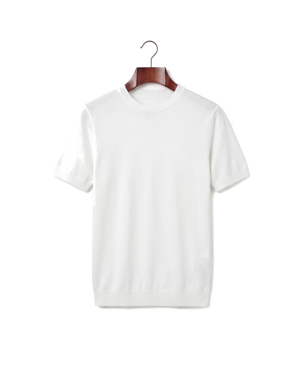 The Hanbury Knitted Crewneck Tee — White