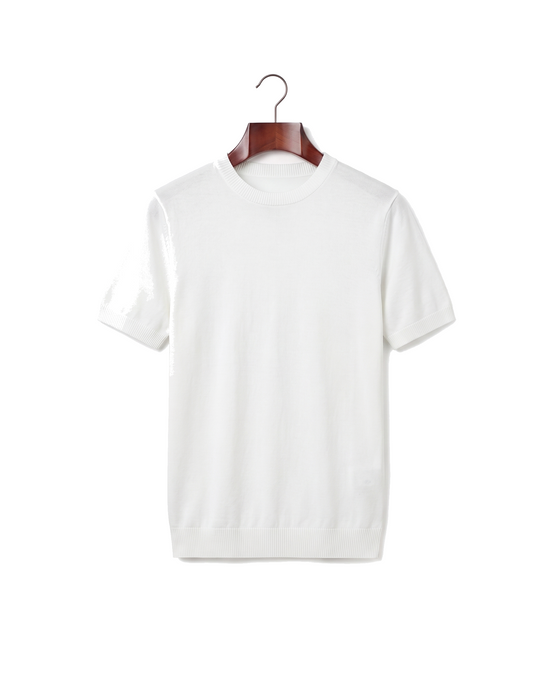 The Hanbury Knitted Crewneck Tee — White