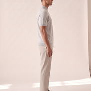 The Denby cashmere mock neck tee shown in side profile