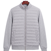The Kensington — Quilted Knit Hybrid Jacket — Light Gray