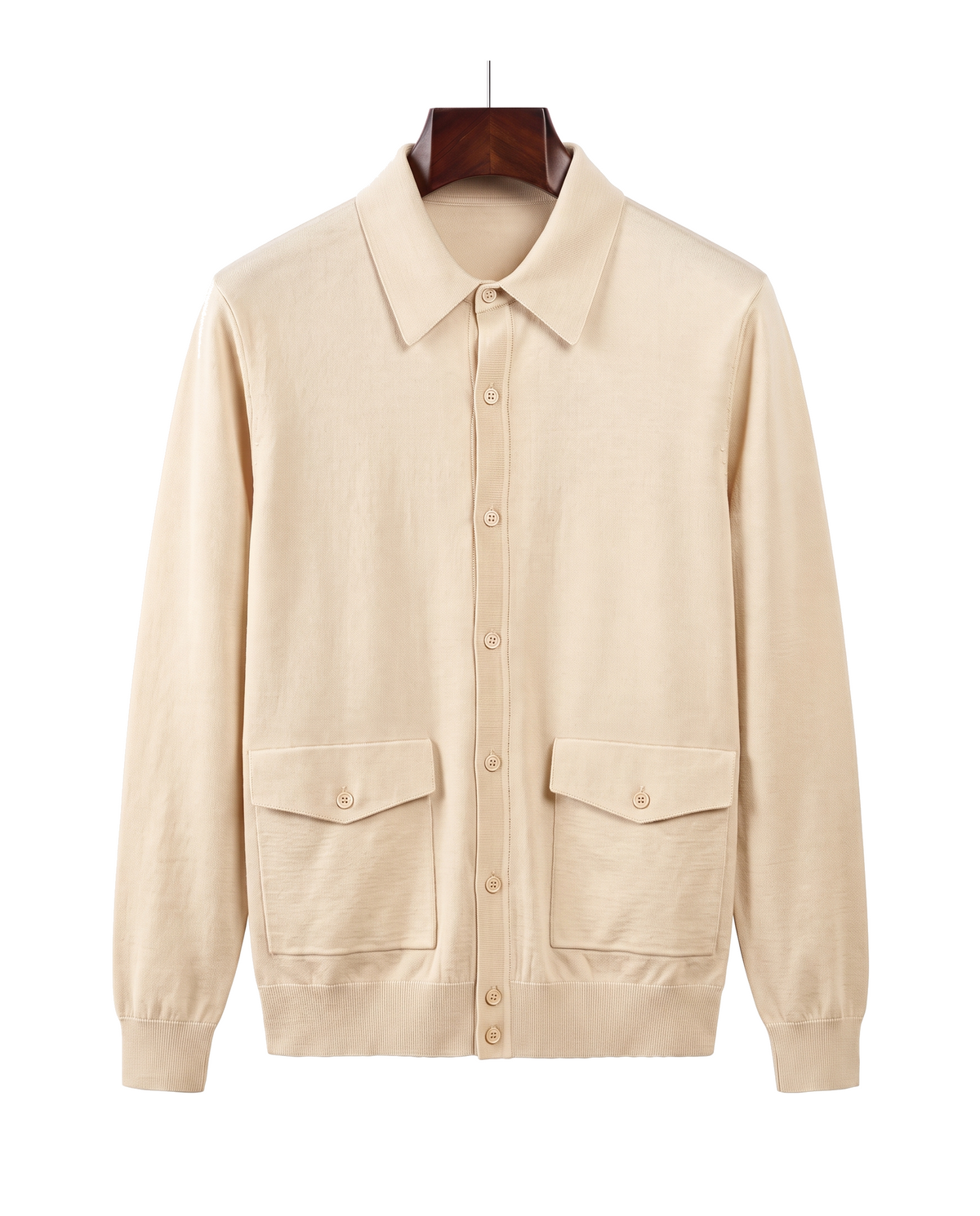 The Fairhaven knitted shirt jacket — Ecru