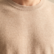 Close-up of the ribbed crew neckline on The Aldwych