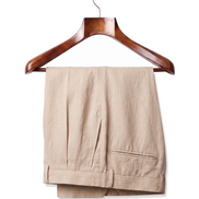 The Tenby — Pleated Linen Shorts — back