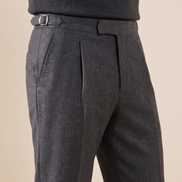 Close-up of the pleat and side adjuster on The Wentworth