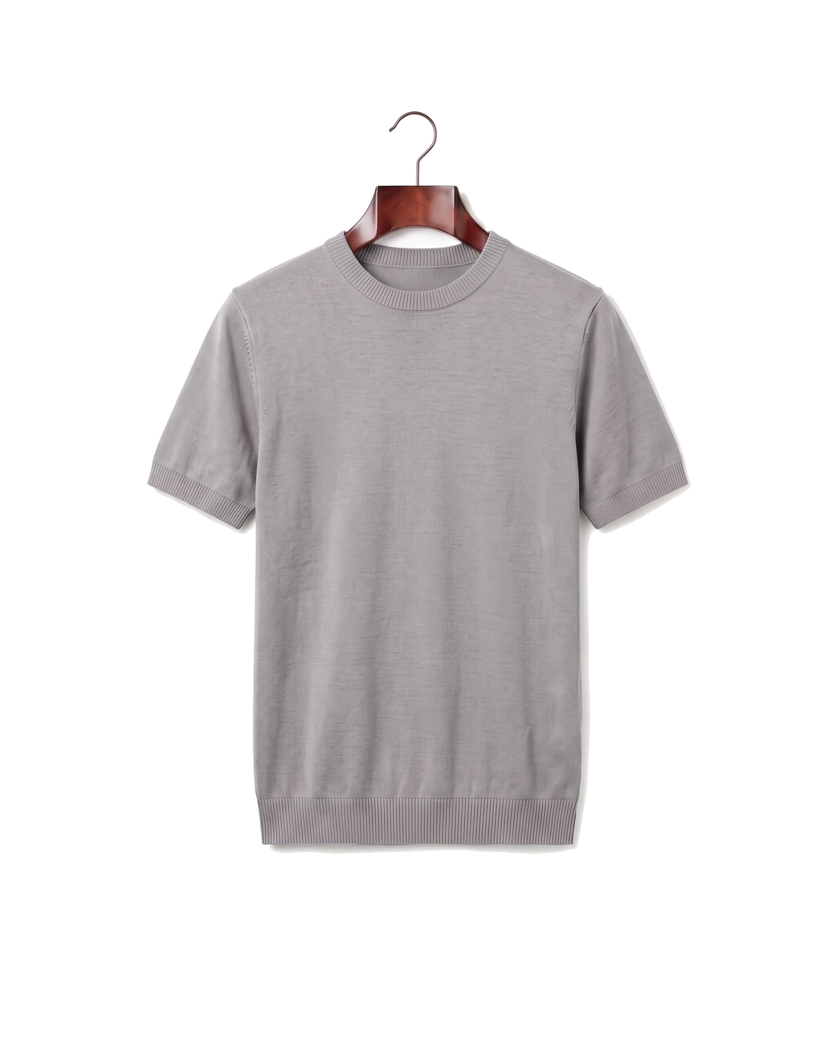 The Hanbury Knitted Crewneck Tee — Fog Gray