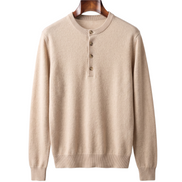 The Cheltenham cashmere henley, front on hanger