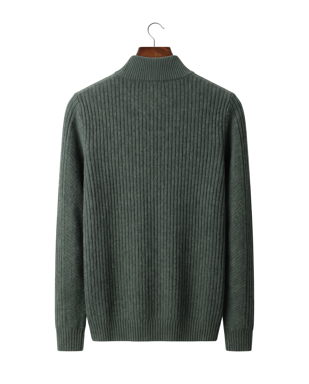 The Alderley merino ribbed henley, back on hanger