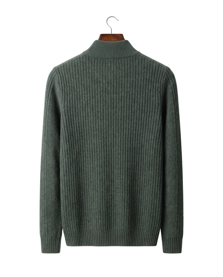The Alderley merino ribbed henley, back on hanger