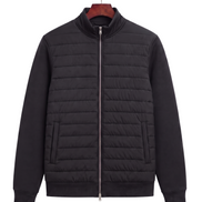 The Kensington — Quilted Knit Hybrid Jacket — Black