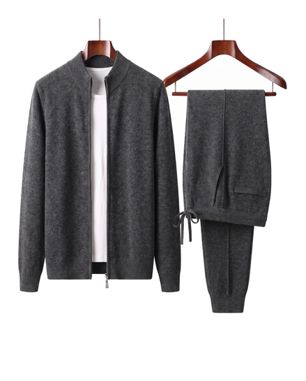 The Richmond — Merino Wool Two-Piece Set — Dark Gray