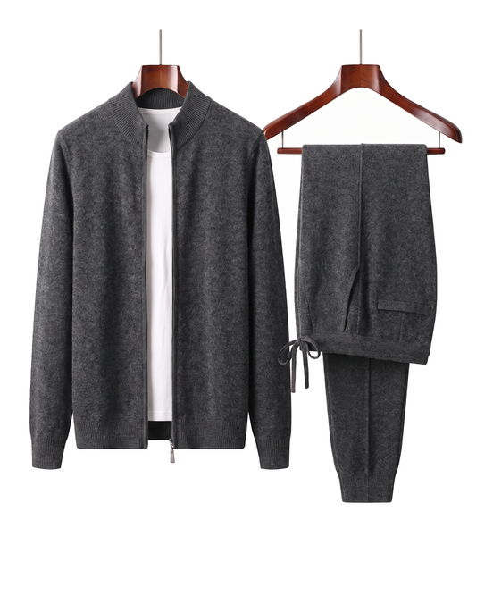 The Richmond — Merino Wool Two-Piece Set — Dark Gray