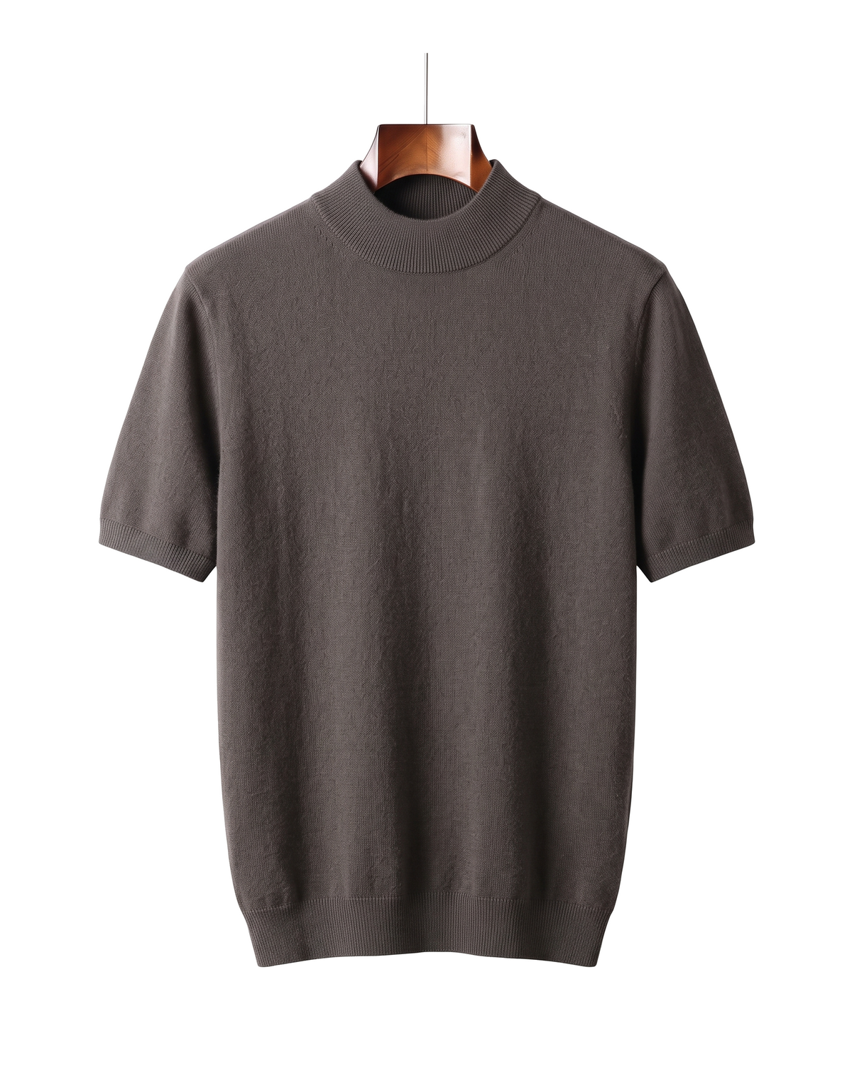 The Denby cashmere mock neck tee — Shadow Flint
