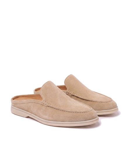 The Sloane — Suede Mules — Sand