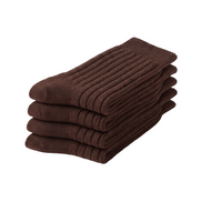 Ribbed Socks — Four-Pair Pack — Coffee