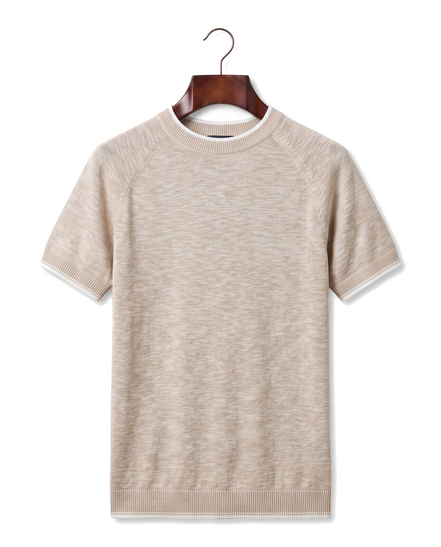 The Clifton — Linen Contrast Tee — front