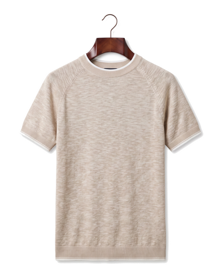 The Clifton — Linen Contrast Tee — front
