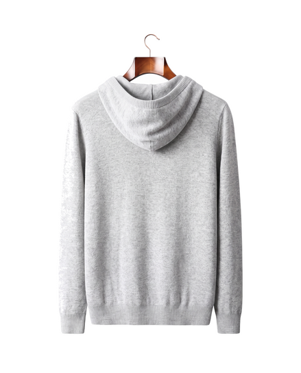 The Ashdown merino hooded jumper, back on hanger