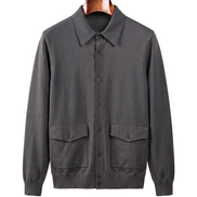 The Fairhaven knitted shirt jacket — Dark Gray