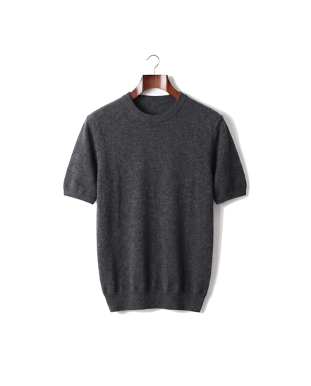 The Aldwych cashmere tee — Dark Gray