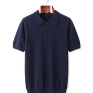 The Belgrave — Cashmere Knit Polo — Navy Blue