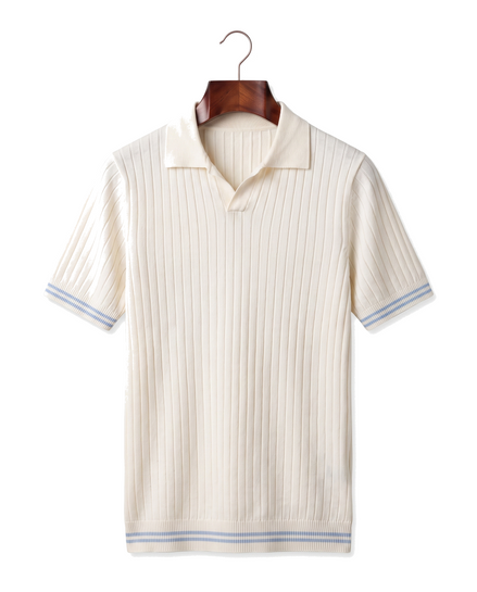 The Radley — Ribbed Knit Polo — front