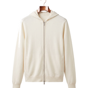 The Brackley merino zip-through hoodie — Cream White