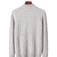 The Ashford — Merino Cable-Knit Half-Zip — back