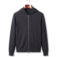 The Brackley merino zip-through hoodie — Dark Gray