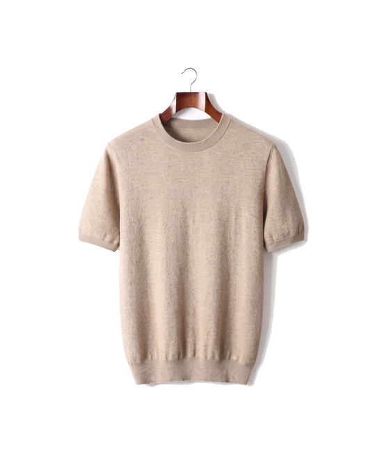 The Aldwych cashmere tee — Light Beige