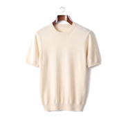 The Aldwych cashmere tee — Ivory Mocha