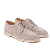 The Regent — Suede Apron Derby — Stone
