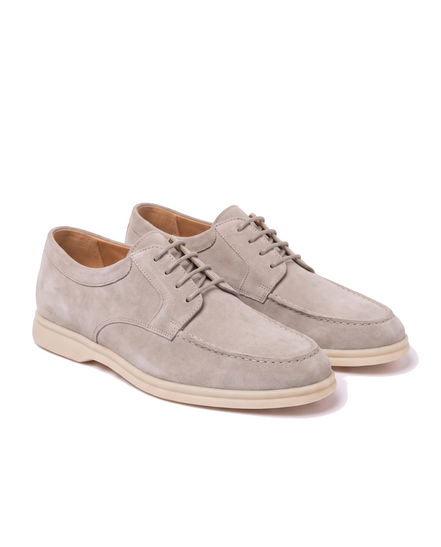 The Regent — Suede Apron Derby — Stone
