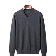 The Sandringham merino V-neck jumper — Dark Gray