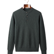 The Alderley merino ribbed henley, front on hanger