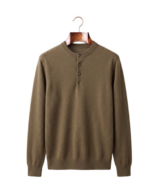 The Cheltenham cashmere henley — Olive