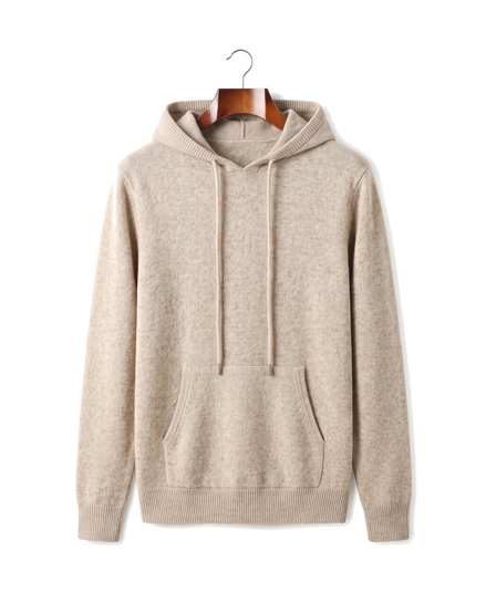 The Ashdown merino hooded jumper — Beige