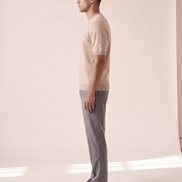 The Aldwych cashmere tee shown in side profile