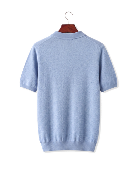 The Belgrave — Cashmere Knit Polo — back