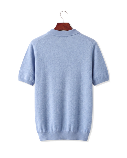 The Belgrave — Cashmere Knit Polo — back