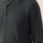 Close-up of the ribbed knit at the chest on The Alderley